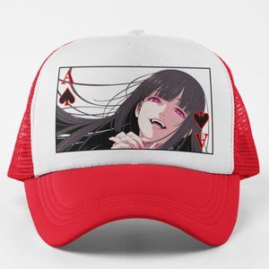 NEW Kakegurui Yumeko Jabami Foam Trucker Mesh Snapback Hat 2TONE: RED WHITE